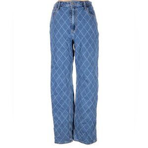 Hollister Ultra High Rise Dad Jean Wide Straight Leg Check Zip Pocket Stretch 29
